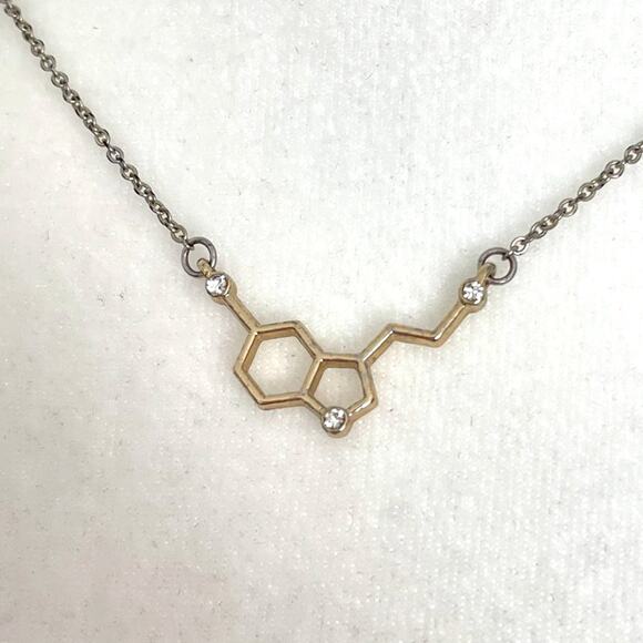 Etsy Jewelry - Serotonin Molecule Necklace With Gems